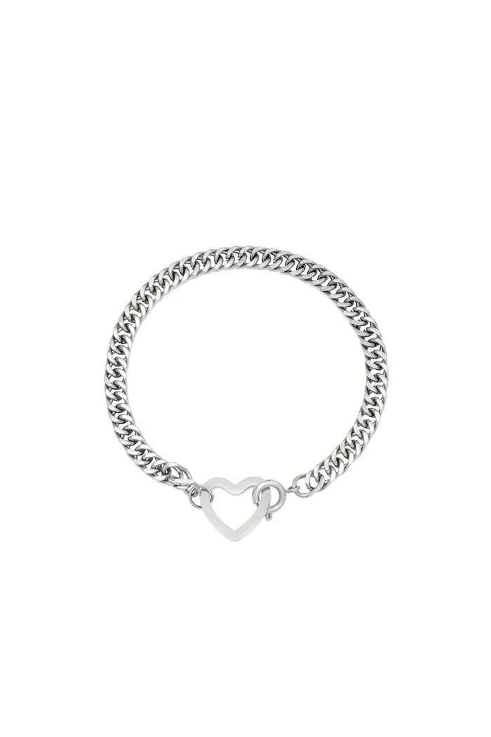 Bracelet Cœur Élégant Acier