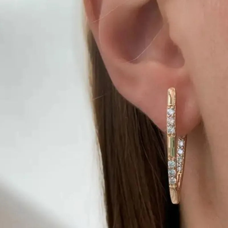 Boucles d'oreilles Élégance Zirconia Or
