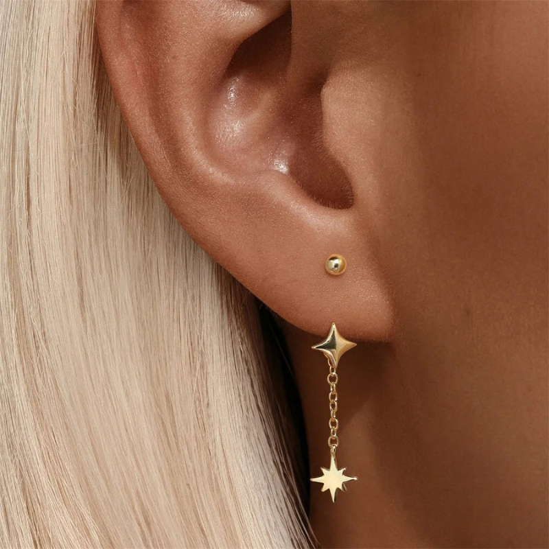 Boucles d'oreilles pendantes plaqué or