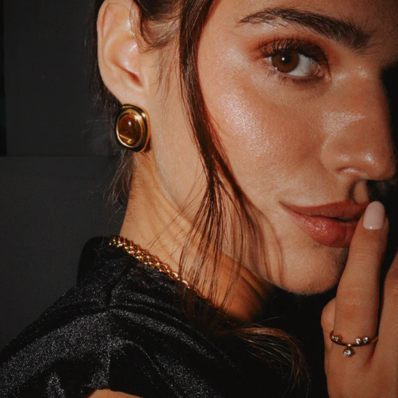 Boucles d'oreilles Vintage Gemme