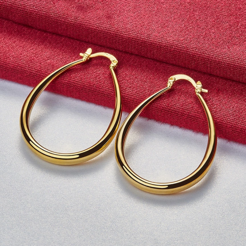 Boucles d'Oreilles Créoles Dorées Vintage