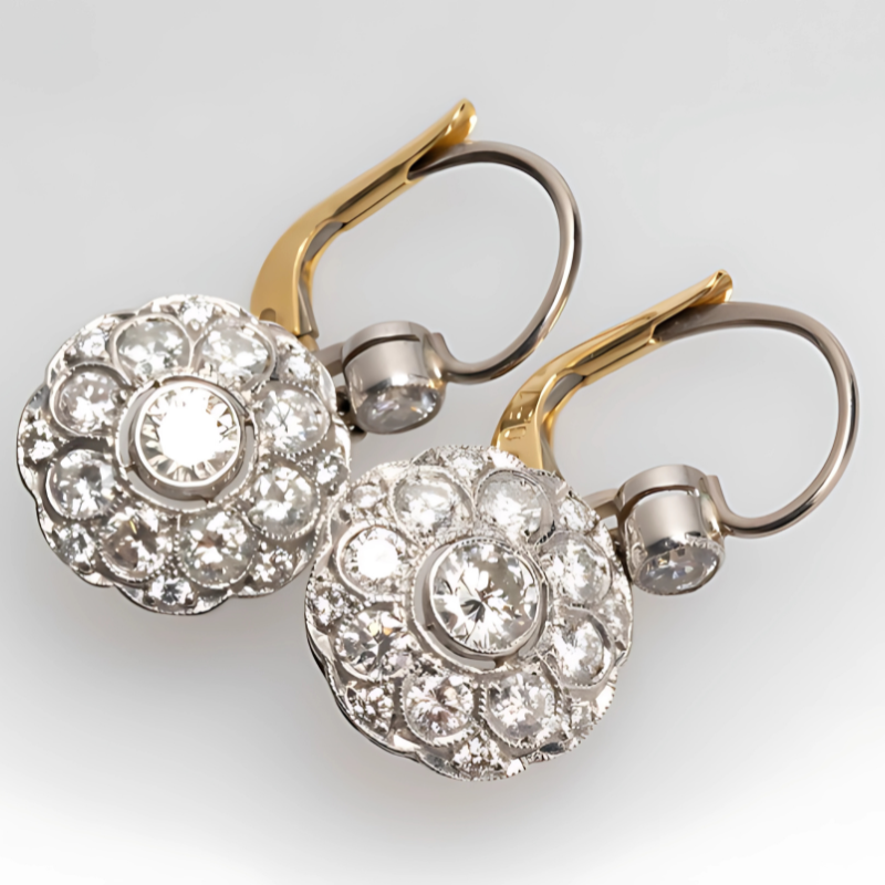 Boucles d'oreilles Vintage incrustées de cristaux