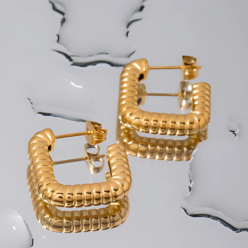 Boucles d'oreilles Hoop à Couches Entrelacées