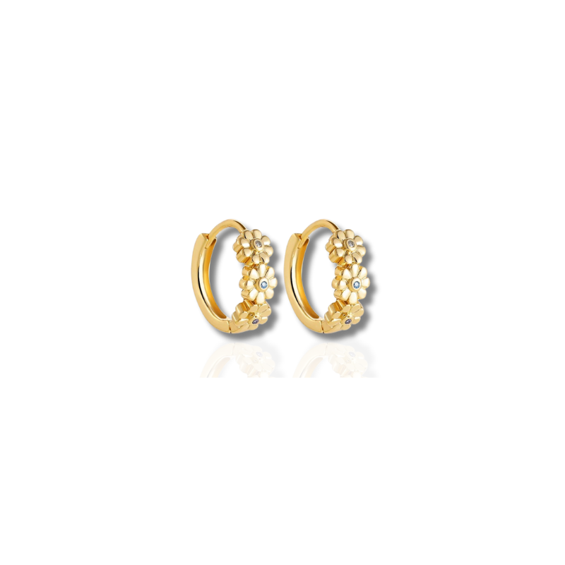 Boucles d'oreilles créoles élégantes avec zircon