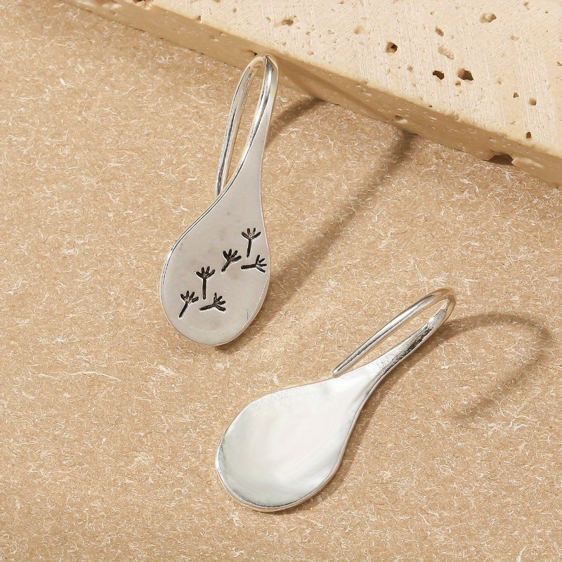 Boucles d'Oreilles Pendantes Rondes Pissenlit en Argent