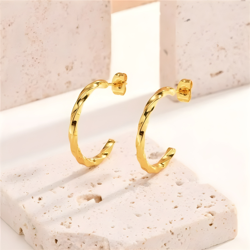 Boucles d'Oreilles en Stud Tordues en Forme de C