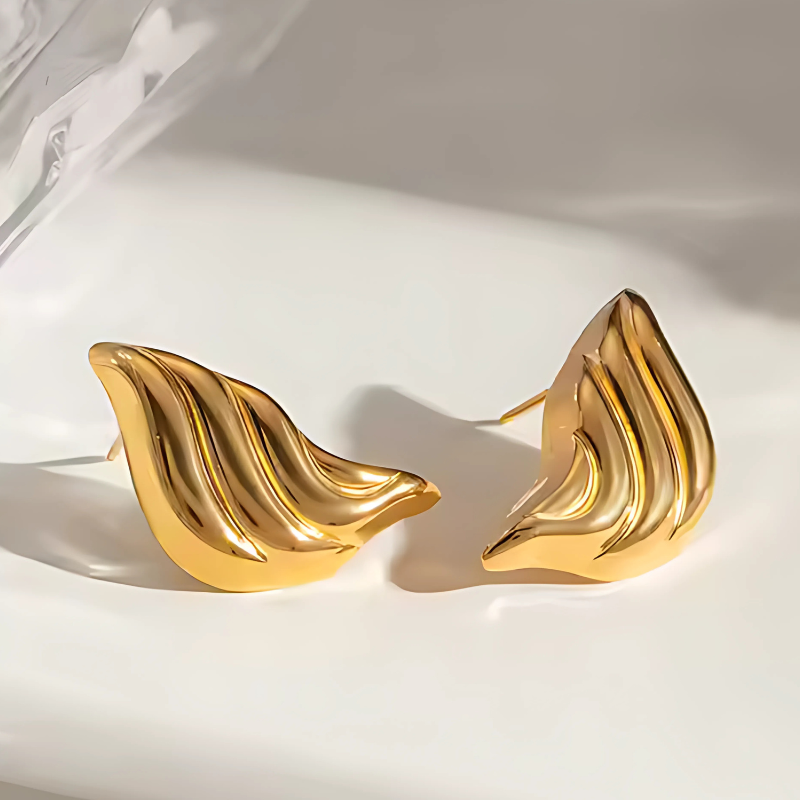Boucles d'oreilles ailes d'ange plaqué or