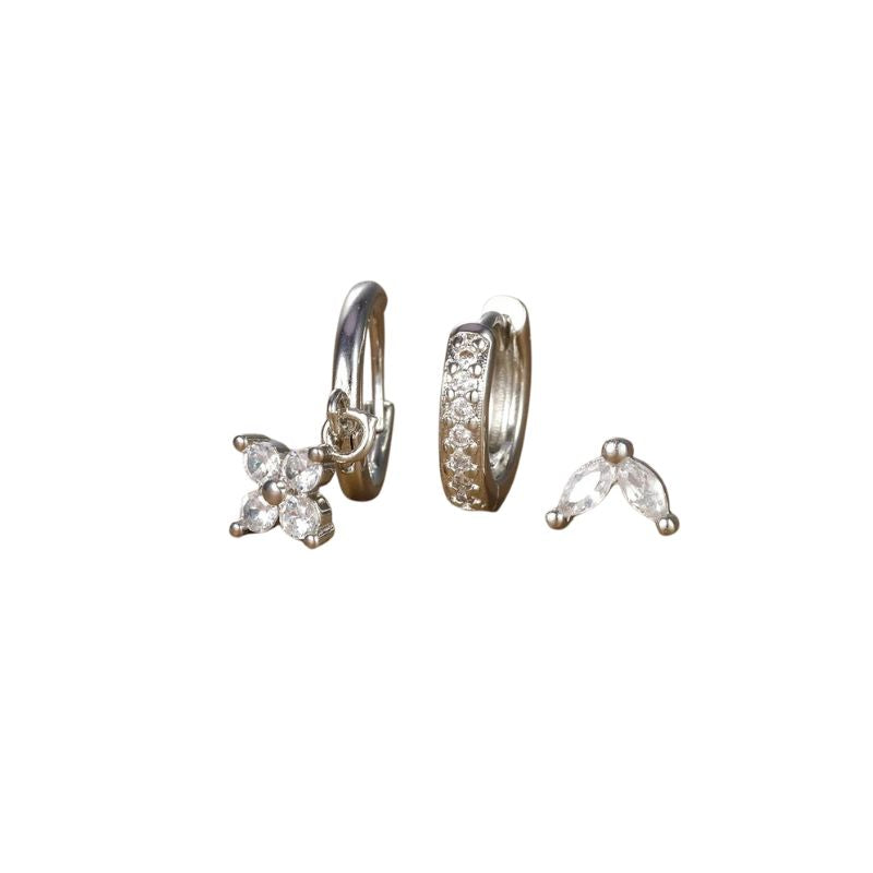 Set de boucles d’oreilles luxe pour femme avec cristaux