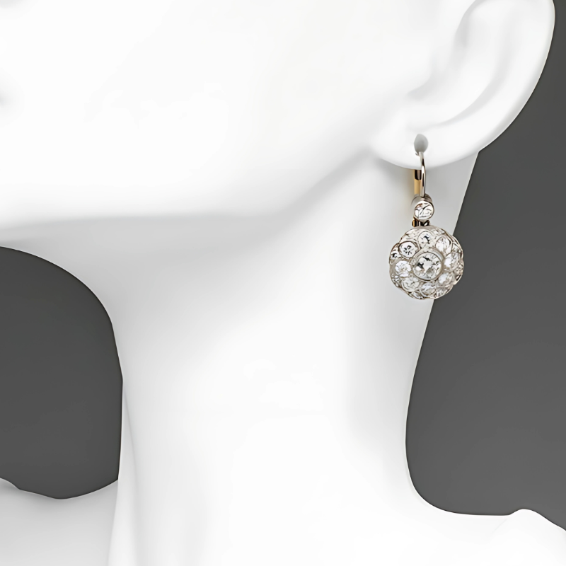 Boucles d'oreilles Vintage incrustées de cristaux