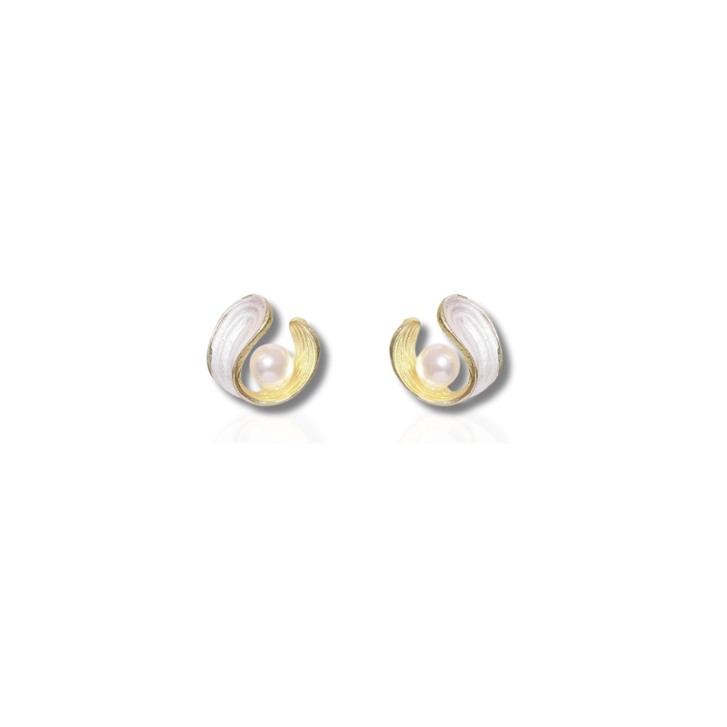 Boucles d'Oreilles Stud Perle de Moule Irrégulière