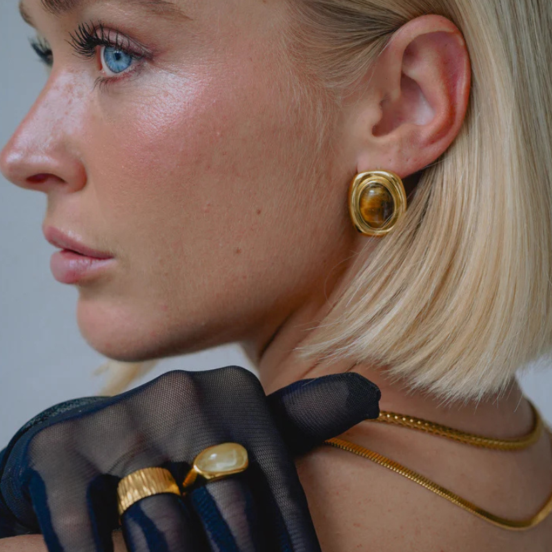Boucles d'oreilles Vintage Gemme