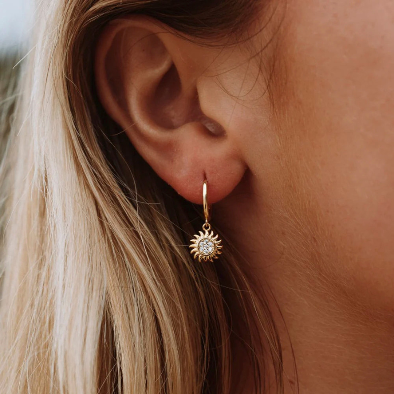 Boucles d'Oreilles en Hoops Boho Plaquées Or
