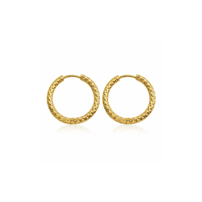 Boucles d'Oreilles en Hoops Plaquées Or