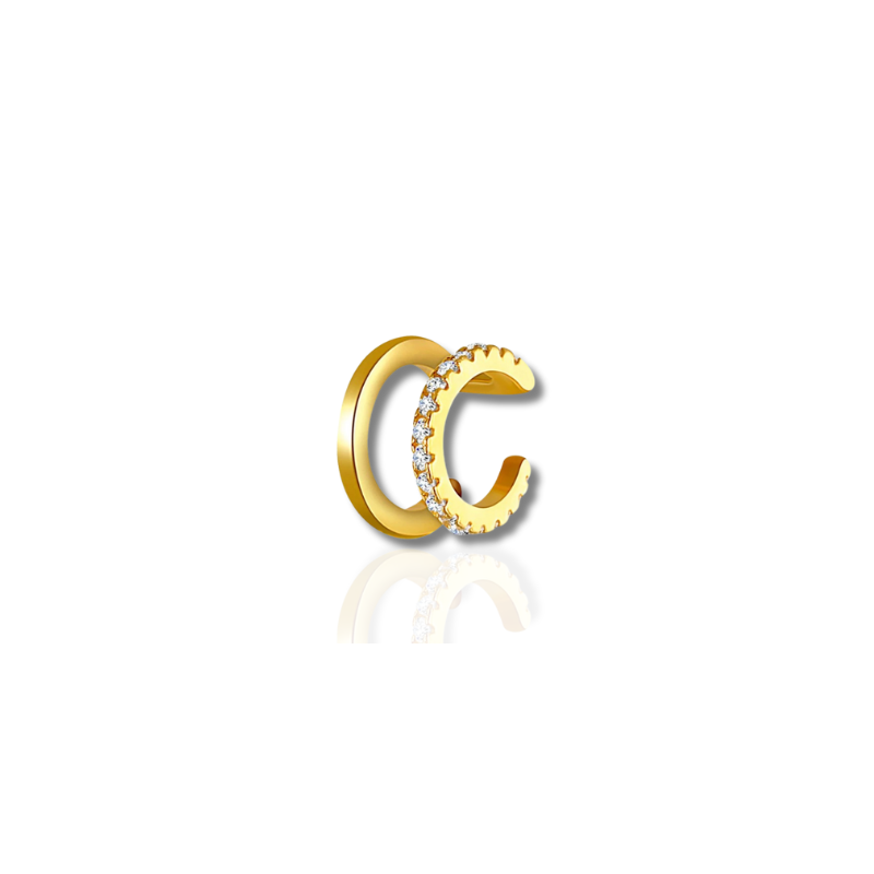 Boucles d'oreilles à franges en or avec zircon