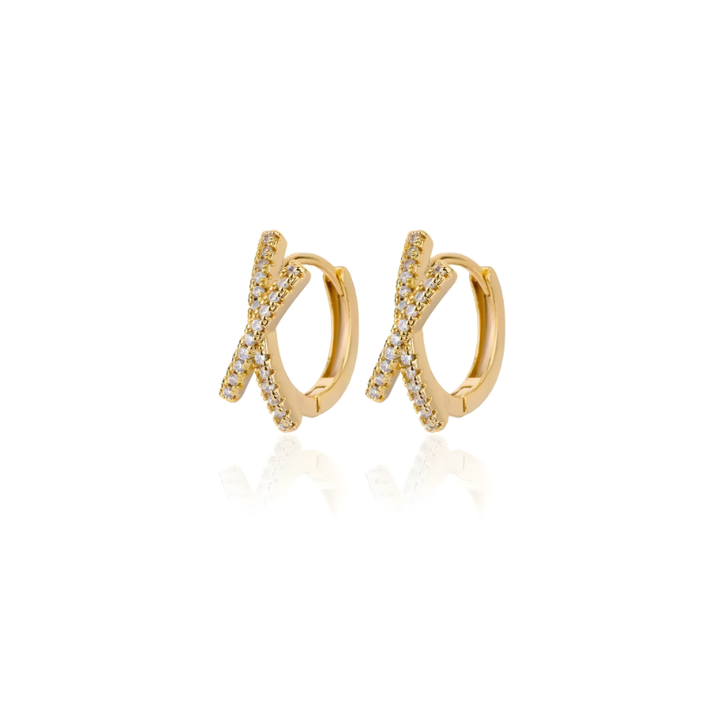 Boucles d'oreilles croix en Moissanite