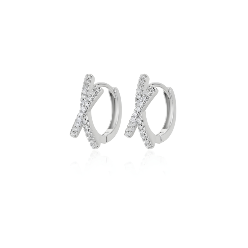 Boucles d'oreilles croix en Moissanite