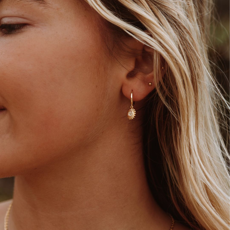 Boucles d'Oreilles en Hoops Boho Plaquées Or