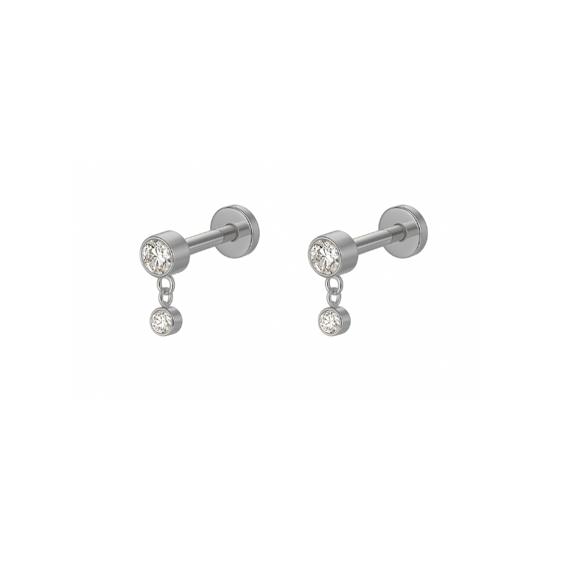 Boucles d'oreilles helix avec zircon scintillant