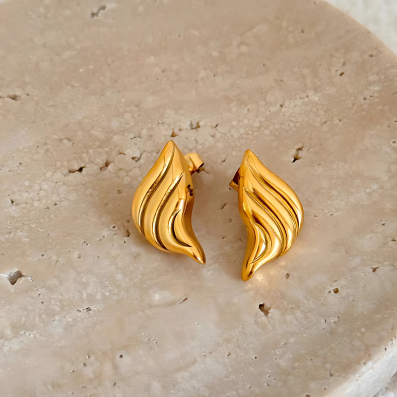 Boucles d'oreilles ailes d'ange plaqué or