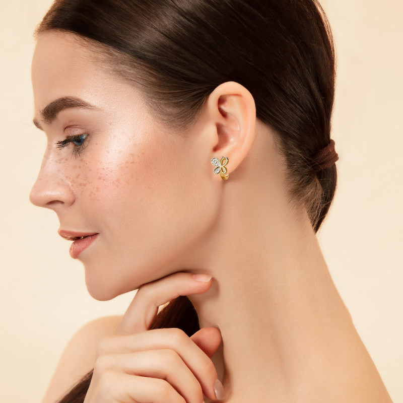 Boucles d'oreilles papillon avec zirconium