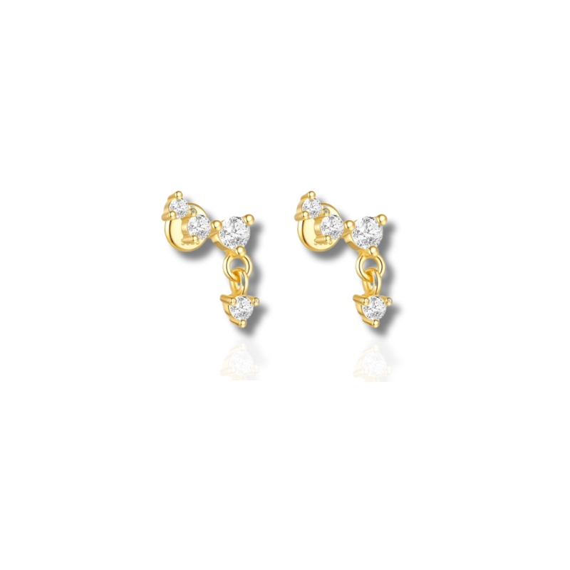 Set de boucles d'oreilles élégantes plaqué or