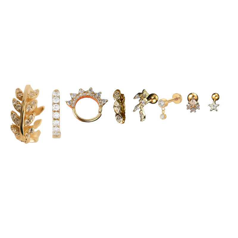 Boucles d'oreilles helix avec zircon scintillant
