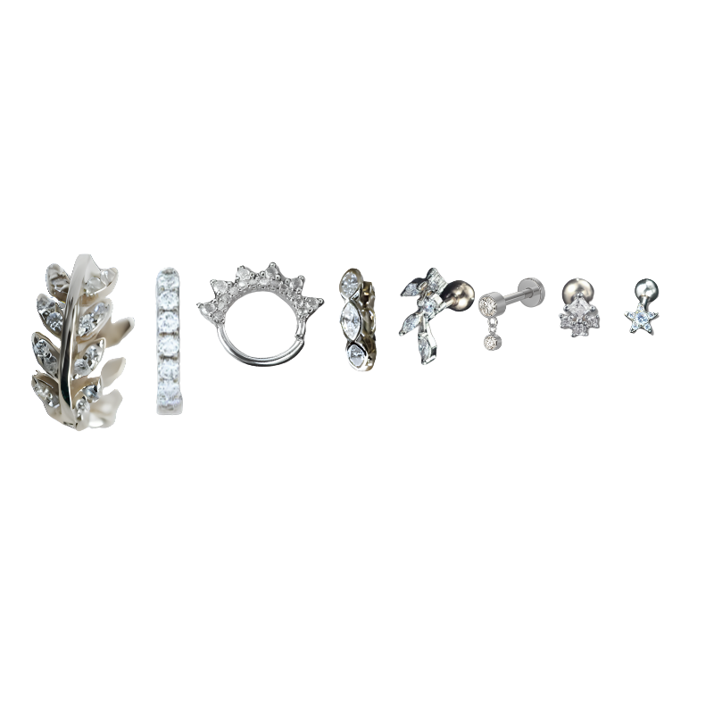 Boucles d'oreilles helix avec zircon scintillant