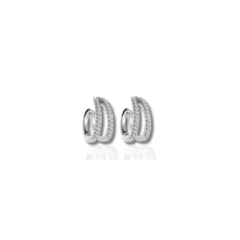 Set de boucles d'oreilles en or plaqué avec zirconia étincelant