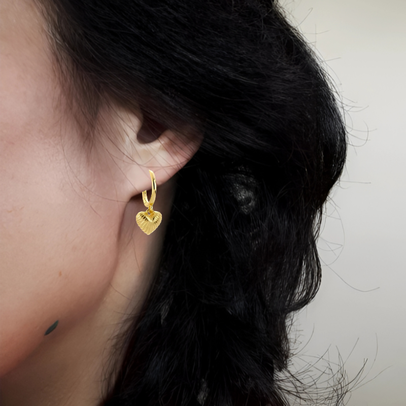 Boucles d'oreilles vintage en forme de cœur