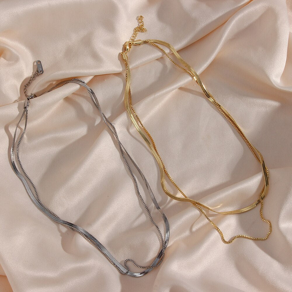 Collier Superposé Chaîne Épi Chic