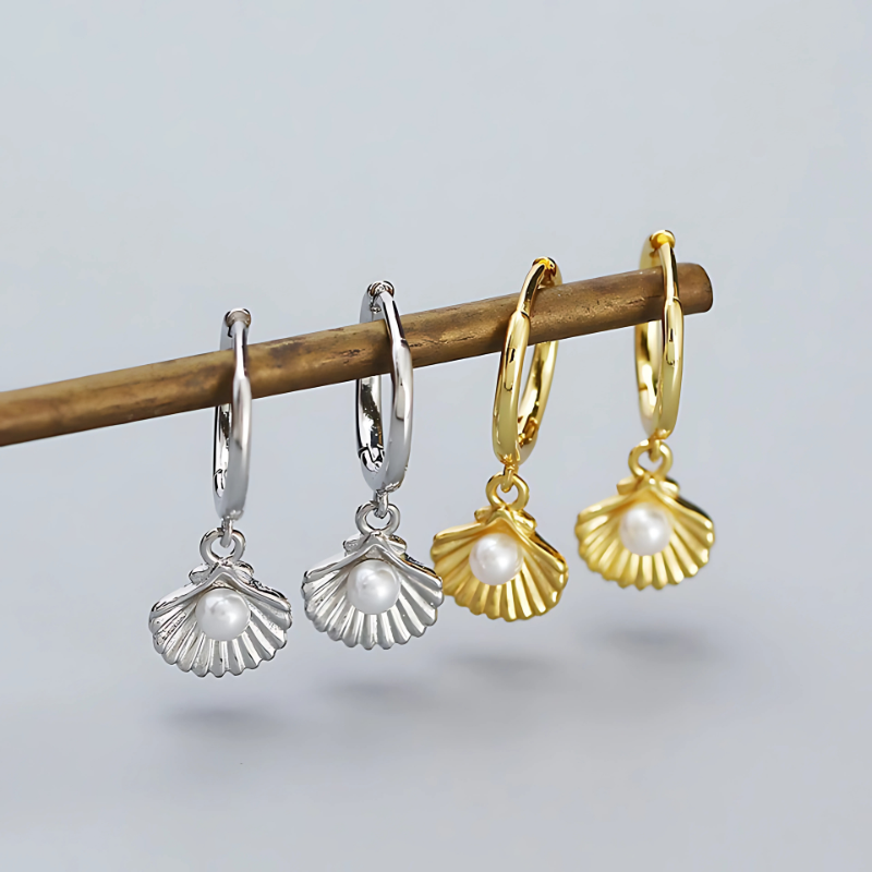 Boucles d'oreilles élégantes en Coquillages et Perles