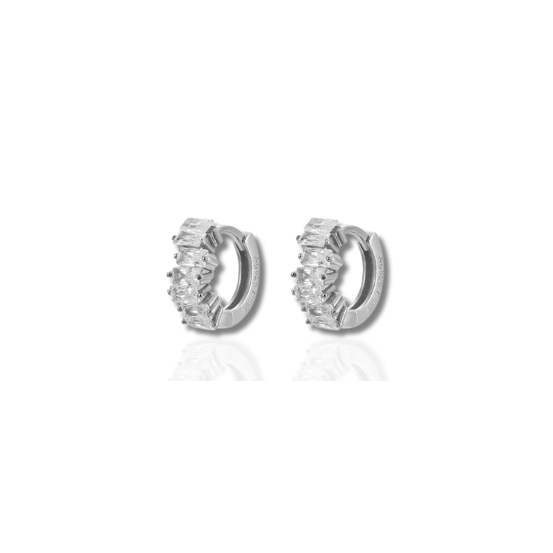 Set de boucles d'oreilles en or plaqué avec zirconia étincelant