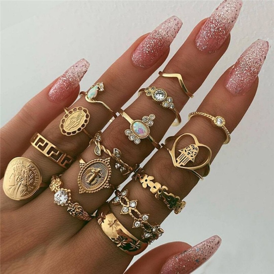 Bagues fines et larges or argent étoiles – Léo