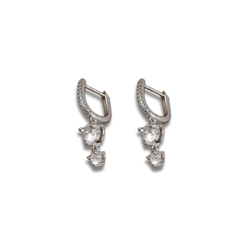 Set de boucles d'oreilles en or plaqué avec zirconia étincelant