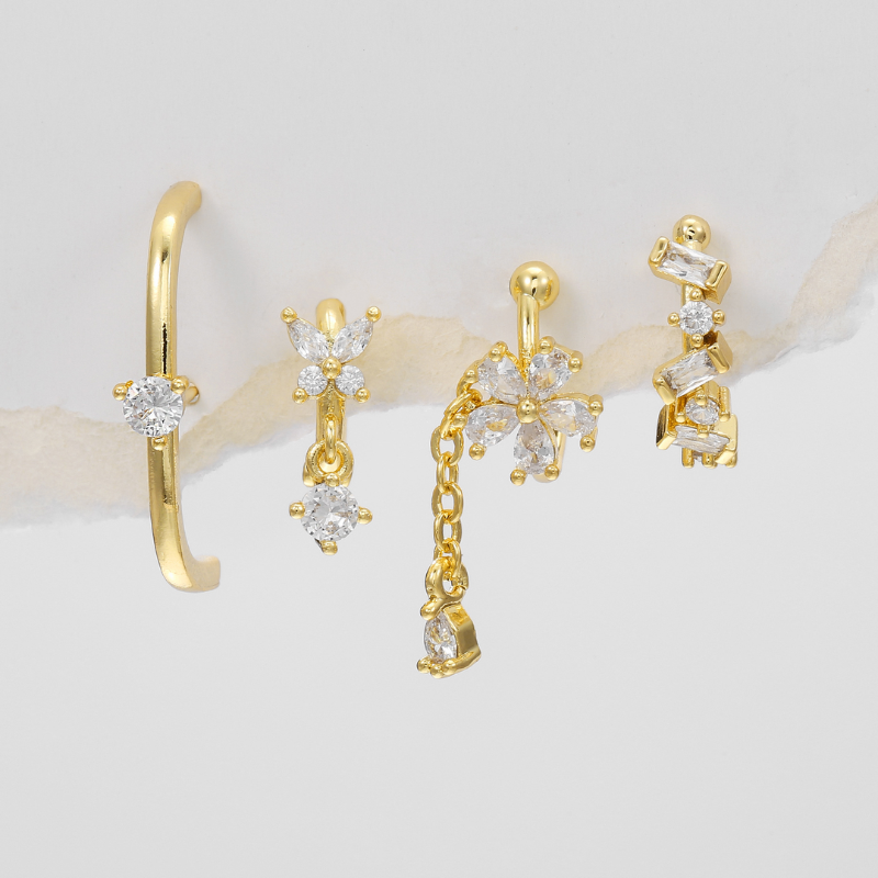Boucles d'oreilles pendantes avec zircone