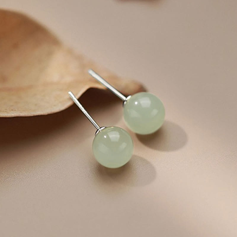Clous d’oreilles ronds jade vert – Léo