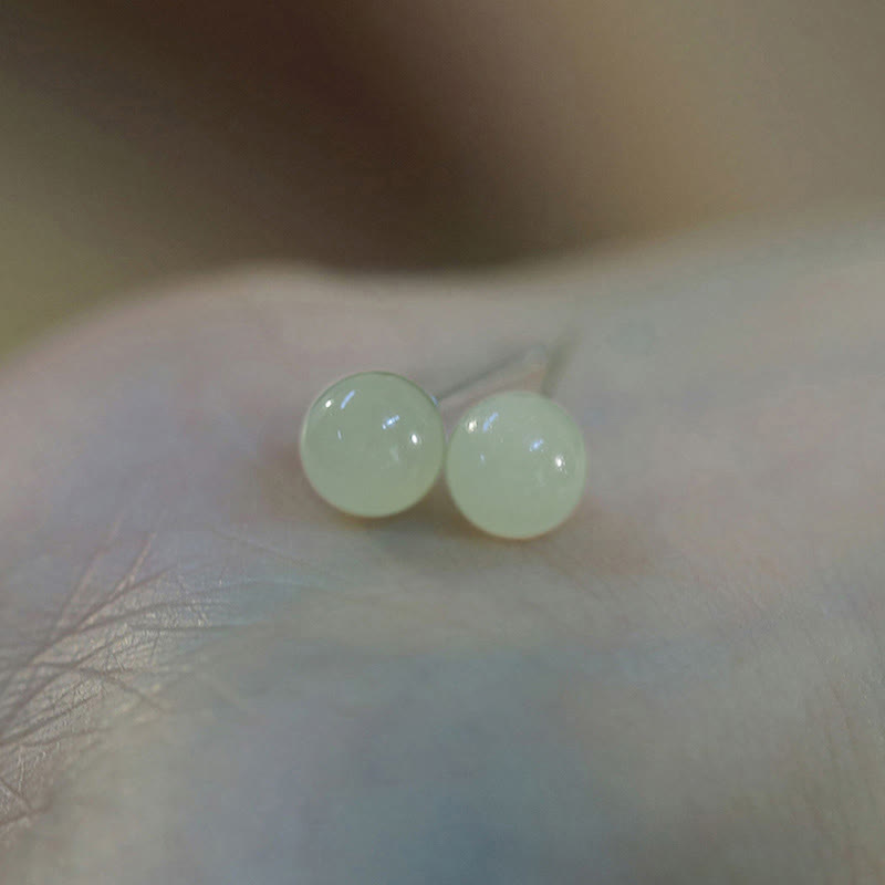 Clous d’oreilles ronds jade vert – Léo