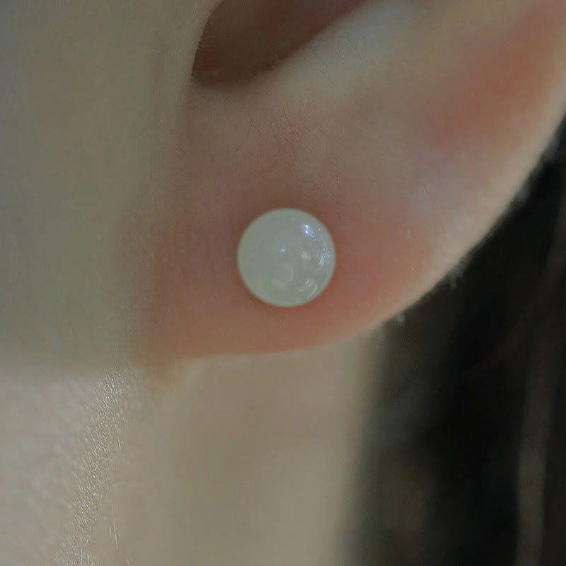 Clous d’oreilles ronds jade vert – Léo