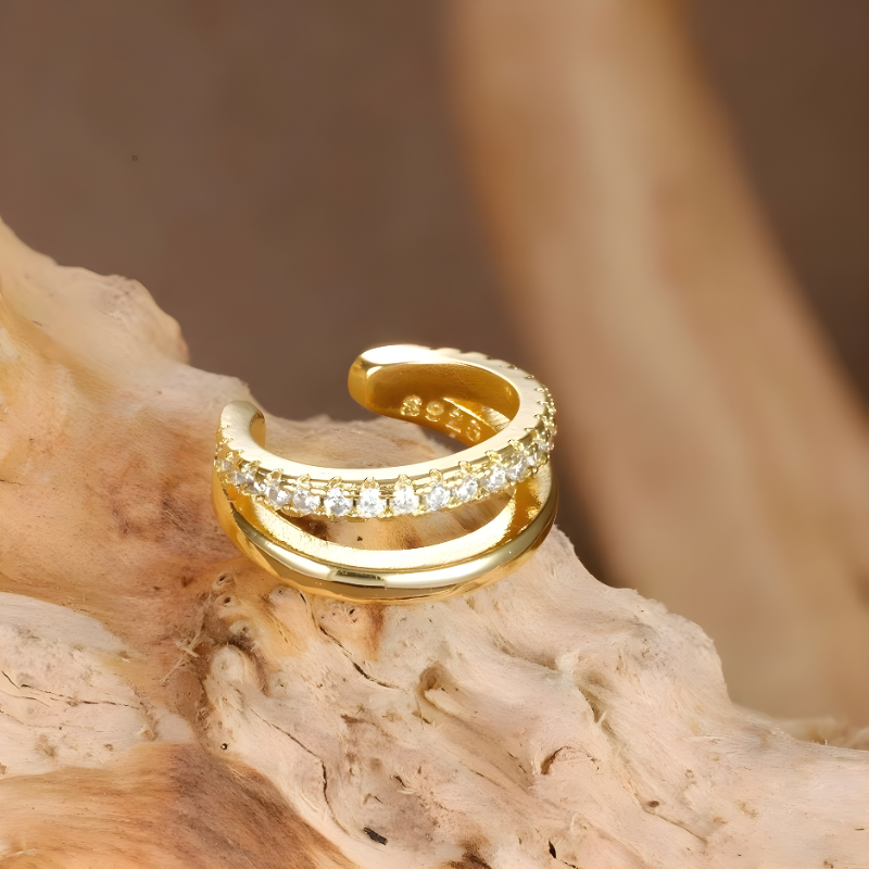 Clips d’Oreilles Dorés avec Zircone