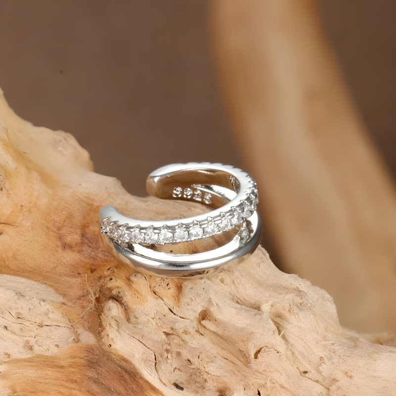 Clips d’Oreilles Dorés avec Zircone