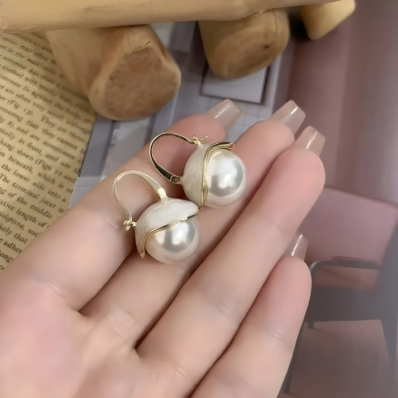 Boucles d'oreilles Perle Dorée