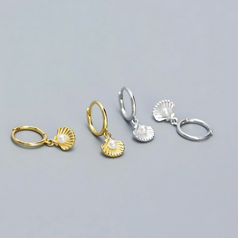 Boucles d'oreilles élégantes en Coquillages et Perles
