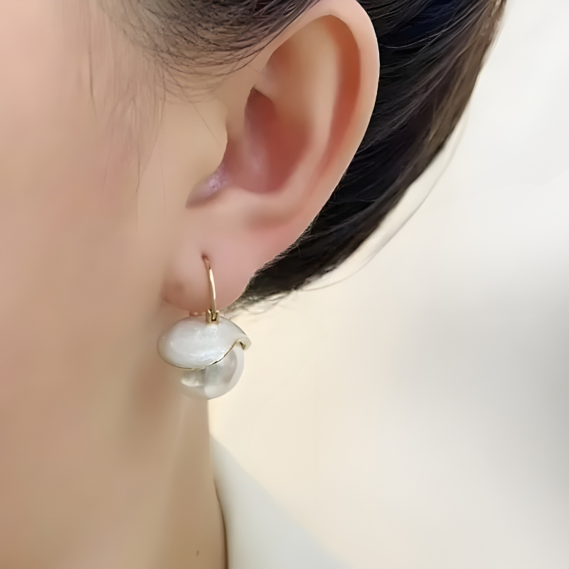 Boucles d'oreilles Perle Dorée
