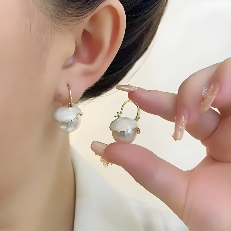 Boucles d'oreilles Perle Dorée