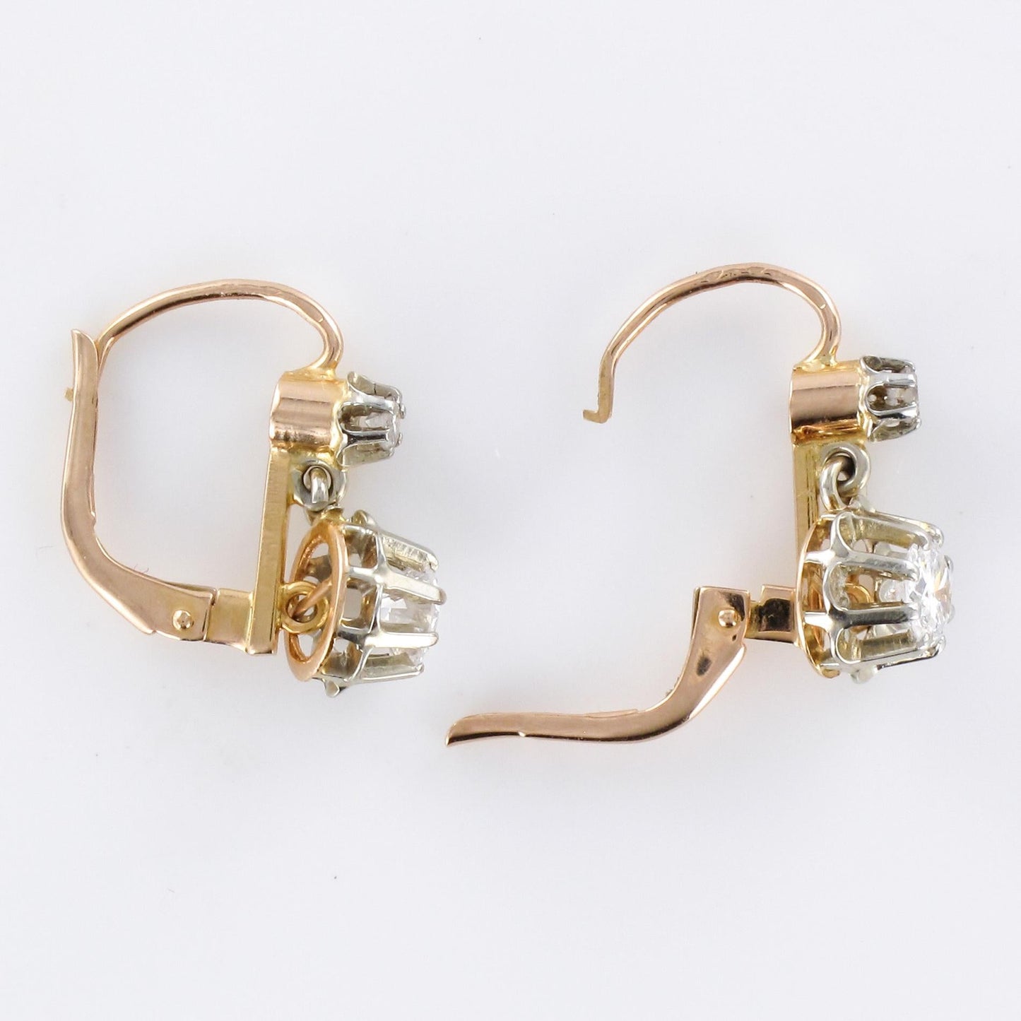 Boucles d'Oreilles Vintage en Or et Zircon