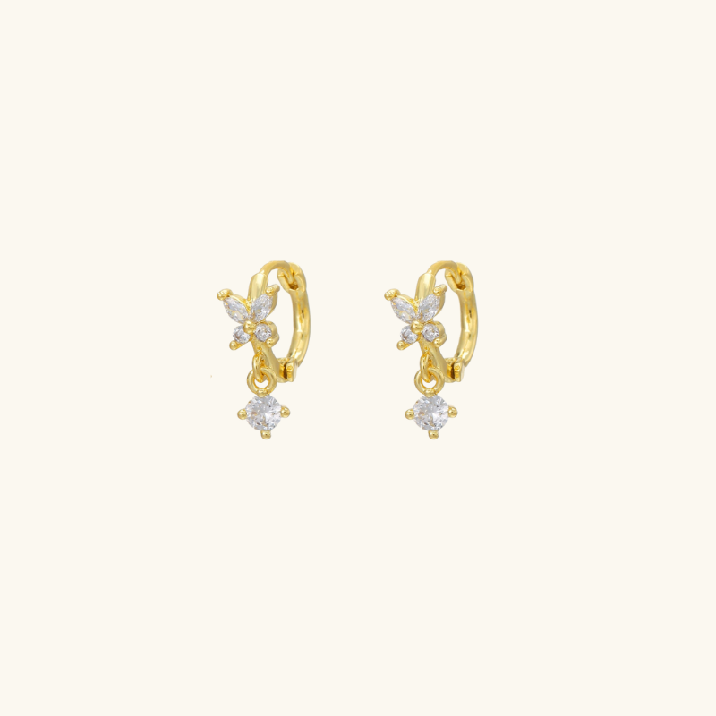Boucles d'oreilles pendantes avec zircone