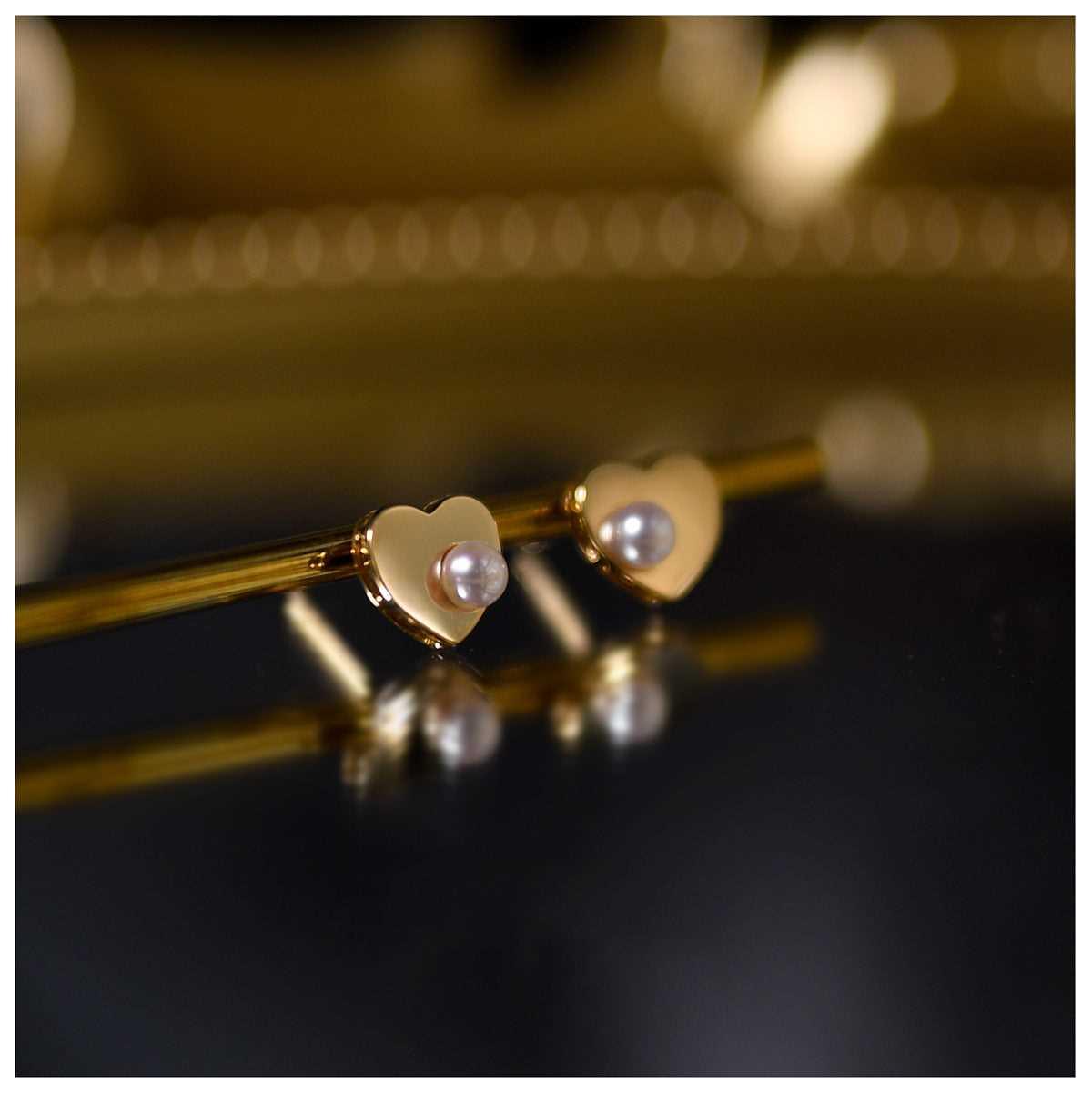 Clous d'oreilles Perle Miroir Français