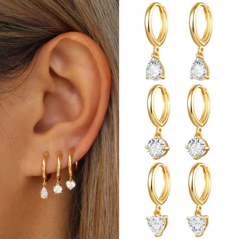 Boucles d’Oreilles Goutte Zirconium