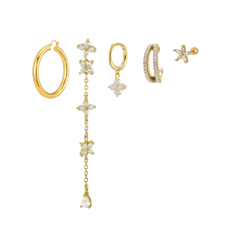 Set de Boucles d’Oreilles Dorées Étoiles Étincelantes