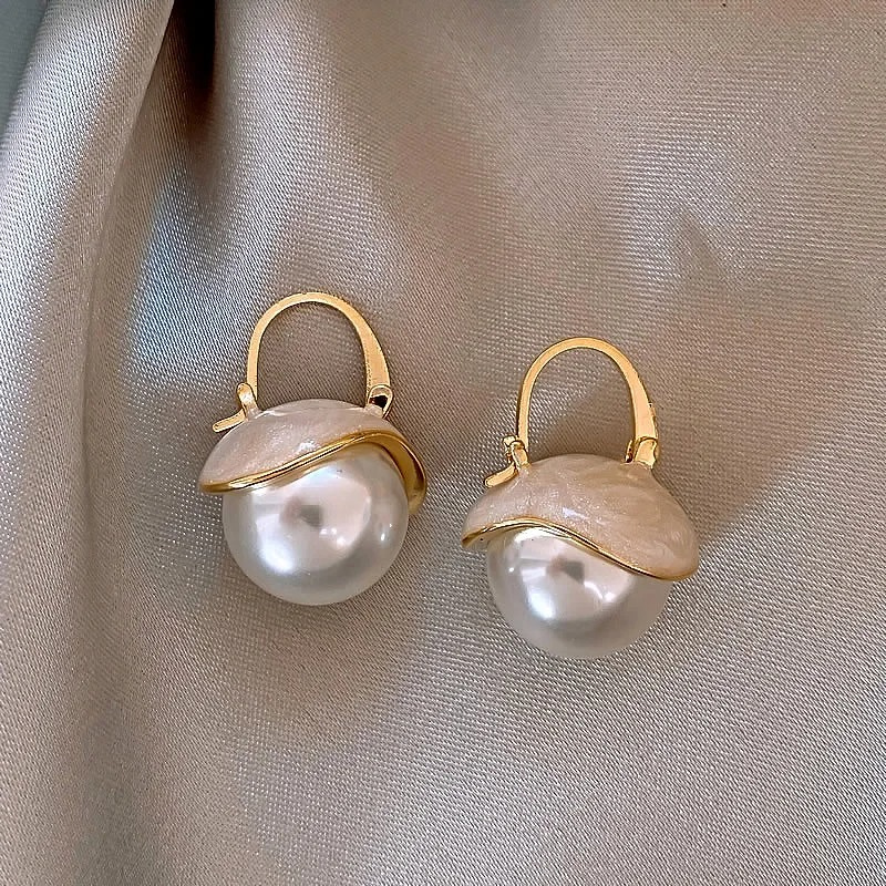 Boucles d'oreilles Perle Dorée